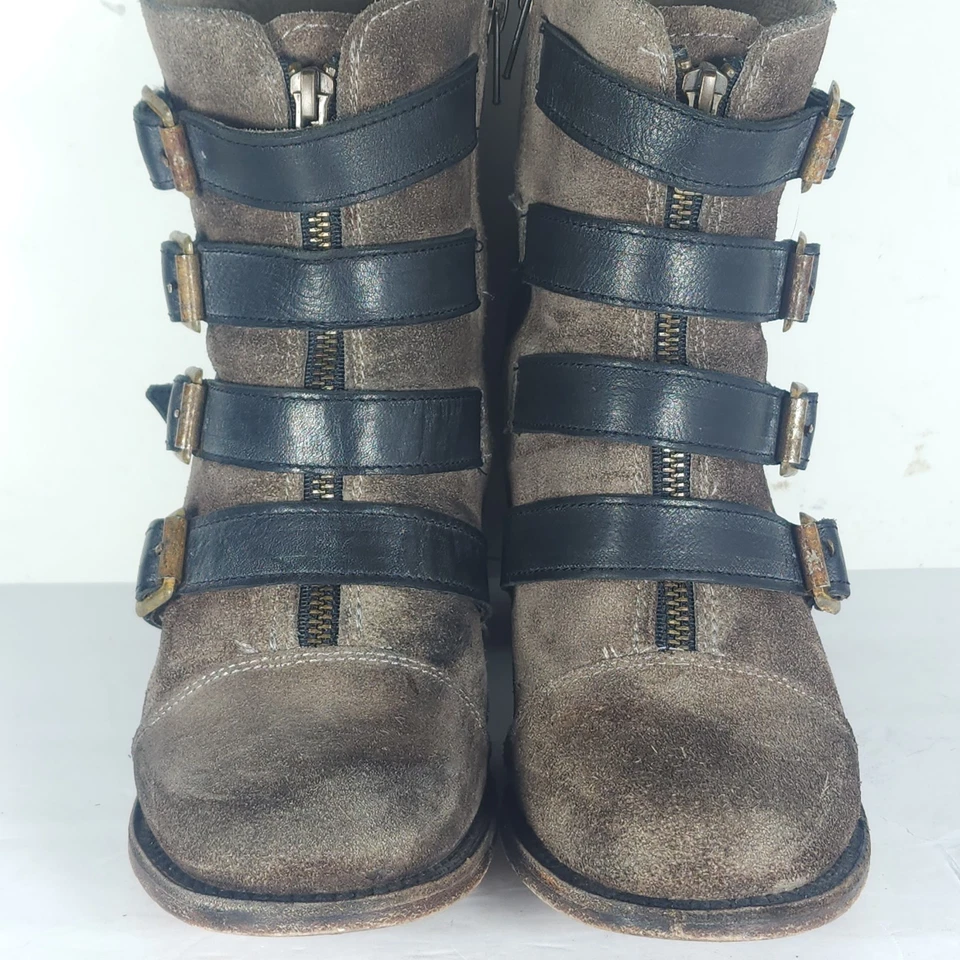 Botas Freebird By Steven para mujer Banjo US9M topo gamuza envejecida con tiras al tobillo Foto 4 de 4