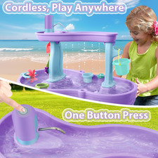 Water Play Table Pump, Battery Powered for Kids 3 Hours Non-Stop Fun