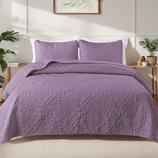 Exclusivo Mezcla Quilts Queen Size Full/ 90"x96" , Dusty Lavender