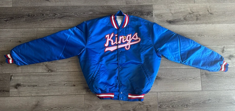Chaqueta De Colección Años 80 Starter Sacramento Kings Azul Real Escritura Satén Para Hombres XL Boletos Foto 3 de 4