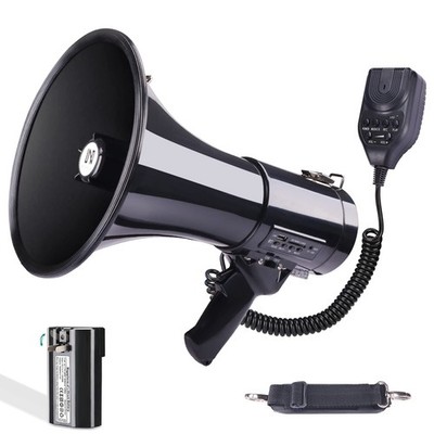 MGROLX 50W Bluetooth Megaphone Bullhorn Rechargeable Speaker Siren Recording AUX