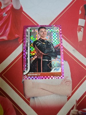 2025 Topps Chrome Formula 1 Pink Checker Flag Refractor 1st John Bennett /250