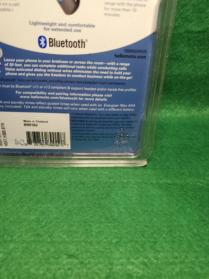 Motorola H300 TRAVEL BLUETOOTH~Fone de Ouvido Sem Fio Operado por Bateria~Lacrado de Fábrica - Imagem 3 de 3