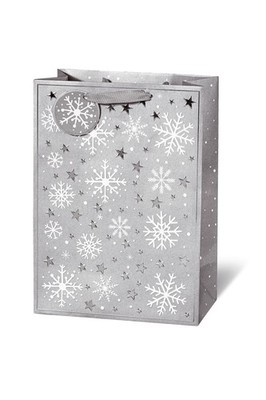 Weihnachten - Geschenktasche - Groß Format - 36 x 26 x 14 cm - Crystal stars
