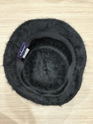 Kangol Black Fuzzy Angora Fur Y2k 80/90s Casual Bucket Hat  display picture 2