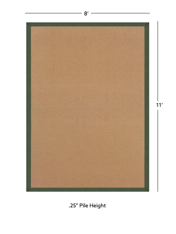 Alfombra Linon Athena Machine Tufted Lana 8'x11' en Corcho y Verde Foto 4 de 4