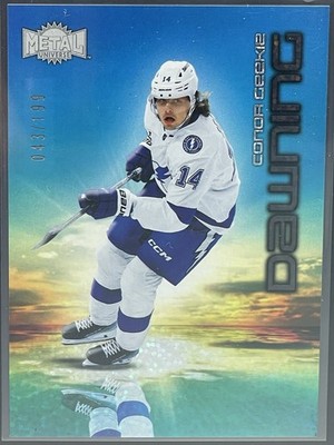 2024-25 SkyBox Metal Universe Conor Geekie Speckle Dawning Lightning /199