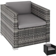 Polyrattan Loungesessel Gartensessel Rattan Sessel Stuhl Lounge Garten + Polster