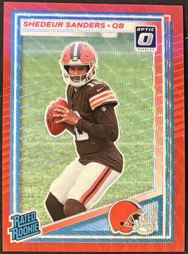 2025 Donruss Rated Rookie Shedeur Sanders #306 Optic Preview Red (RC)