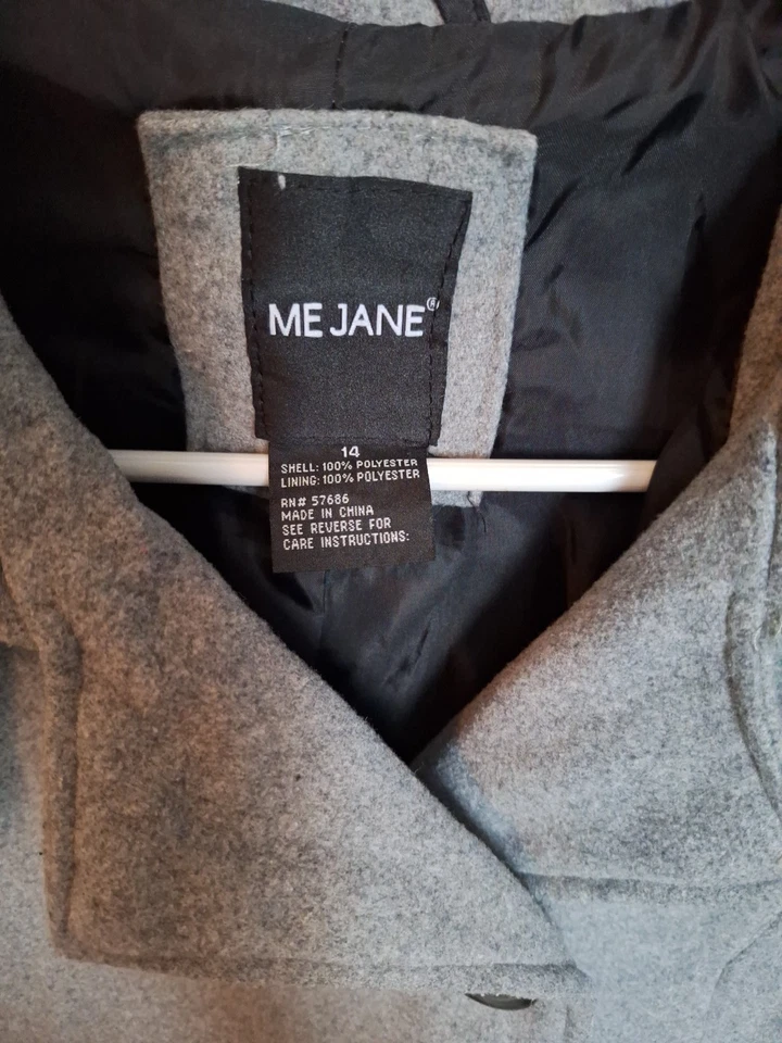 Me Jane Girls Coat With 3 Buttons In Front Size 14 Decorative Button On Back - Image 2 of 3