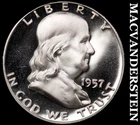 1957 Franklin Half Dollar- Silver- Cameo Choice Gem Proof Luster #i9235