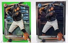 2025 Bowman #BP-134 ONIL PEREZ 1ST BOWMAN - NEON GREEN PARALLEL 280/399 & Base