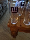 4 Guinness Gravity Pint Glasses Raised Harp On Back NY Giants Logo On Front 20oz — photo 2