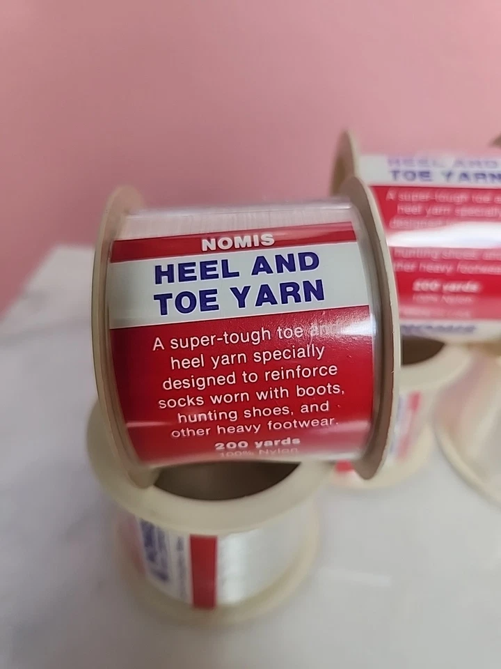 Lote de 8 hilos de talón y puntera NOMIS - 200 yardas cada uno - 100 % nailon - calcetín para botas Foto 2 de 3