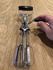 Vintage FLINT Ecko Best Manual Mixer Egg Beater Hand Crank SS Blades USA Kitchen
