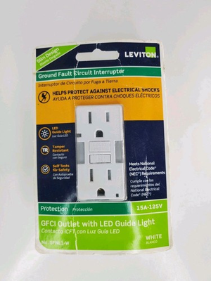 #ad Leviton Fault Circuit Interrupter GFCI Outlet 15 125V A12 Slim $19.88