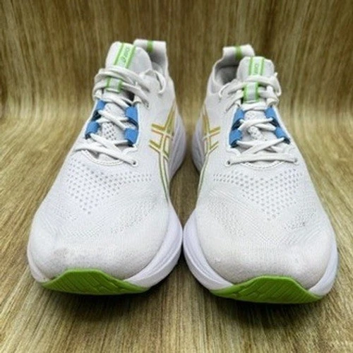 Zapatillas deportivas ASICS Gel Nimbus 26 para hombre talla 9,5 blancas azules 1011B794 Foto 2 de 4