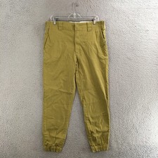 Dickies Pants Mens 36x32 Jogger Elastic Waist Zip Fly Work Casual Olive Green