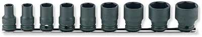 KOKEN RS13401M/9 3/8 (9.5 mm) SQ. IMPACT HEX SOCKET (THIN) Rail Set, 9 Piec