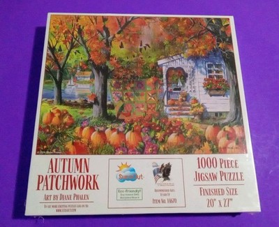 SunsOut Autumn Patchwork 1000 Pc Jigsaw Puzzle Item No. 14670, Brand New Sealed.