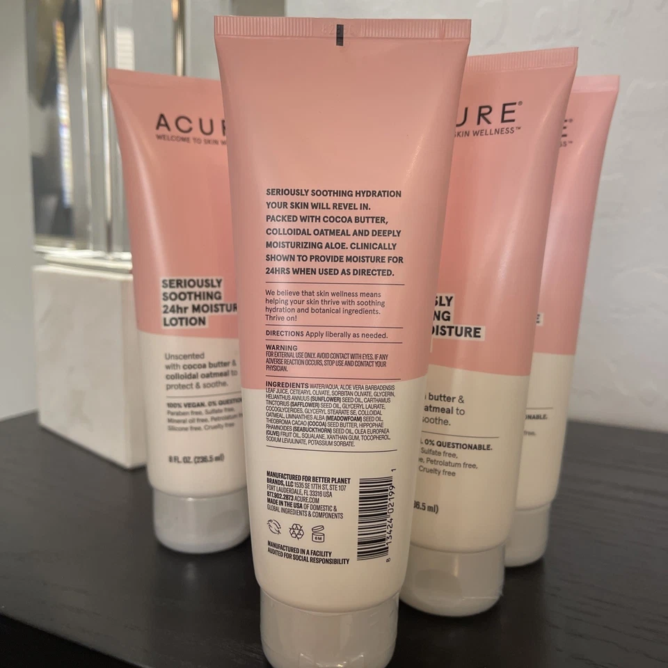 Loción hidratante calmante Acure Seriously 24 horas 8 OZ sellada Foto 2 de 4