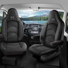 Coprisedili fodere per Dethleffs camper caravan in nero grigio 432L01