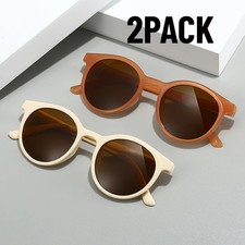 Round Frame Sunglasses UV400 Retro Style Outdoor Travel Women's Glasses 3 Pcs