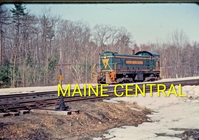 Orig 1977 Railroad Slide MEC Maine Central S1 958 Winter Snowscape 