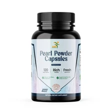Pearl Powder Capsules - Pure Natural Pearl Powder Supplement 120 Capsules