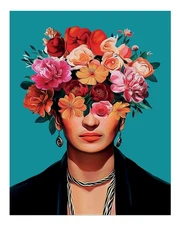 Vibrant Floral Head Wall Art Poster for Home Decor Premium Quality