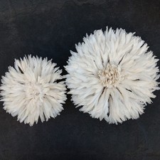 Set12/17white Traditional Feather Headdress Handmade Juju Hat HomeDecor Cameroon