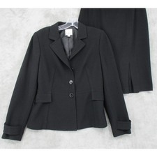 Anne Klein Skirt Suit Womens 4 Blazer Pencil Office Career Button Corporate