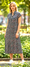PIECES Boho Sommerkleid Damen M Viskose Midi ...