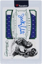 Jackie Slater Rams Signed 2014 Panini Flawless Emerald 2 Color #26 #2/5 Card