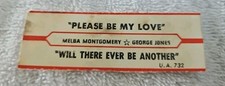 VTG Jukebox Title Strip GEORGE JONES Melba Montgomery "Please Be My Love" 1964