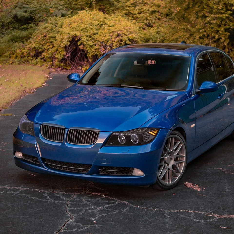 Smoke LED Strip Projector Headlights Fits 2006-2008 BMW E90 325i 328i Sedan L+R Foto 2 de 4