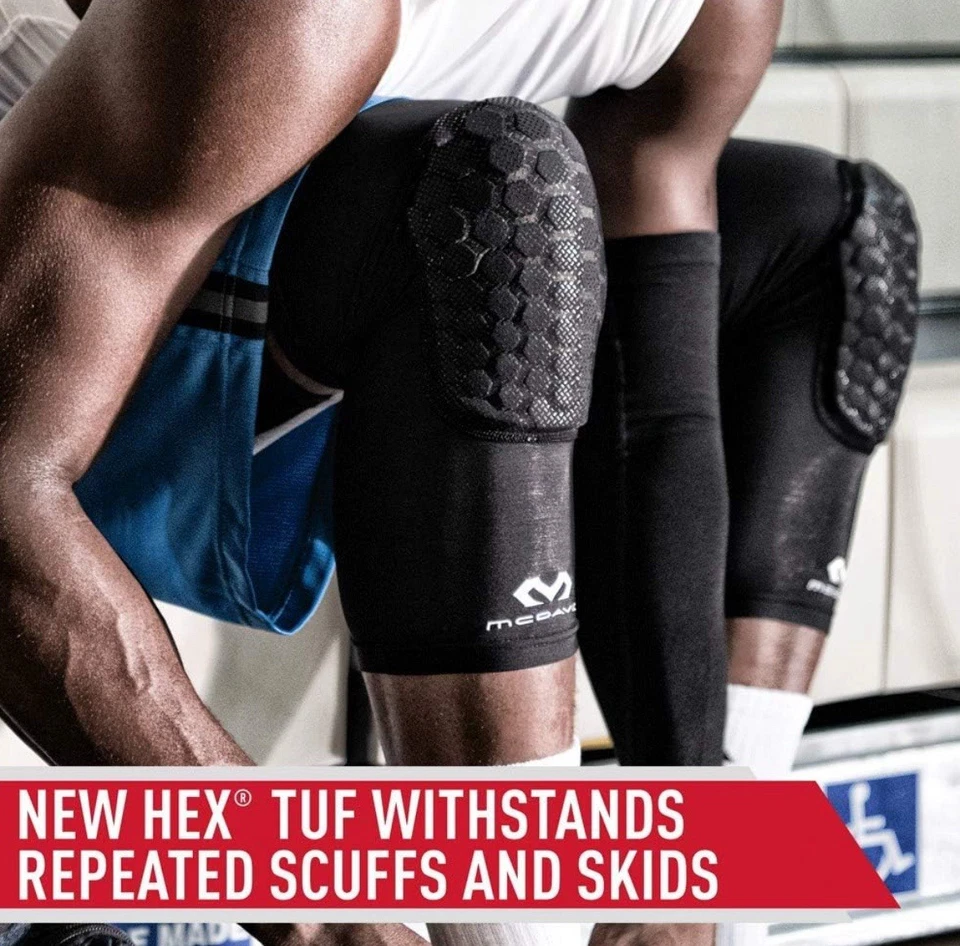 NUEVO EN CAJA Negro/Gris Rejilla McDavid 6446 Hex Protector Acolchado Pierna Rodillas Adulto L Foto 3 de 4