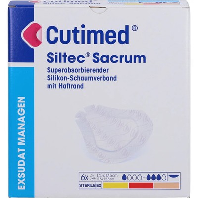 Cutimed Siltec Sacrum 17,5x17,5 cm Kompressen 6St - PZN 7342399