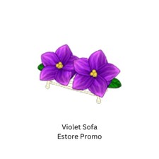 Webkinz Estore Violet Sofa Promo Floral Flower Purple Couch Rare Furniture