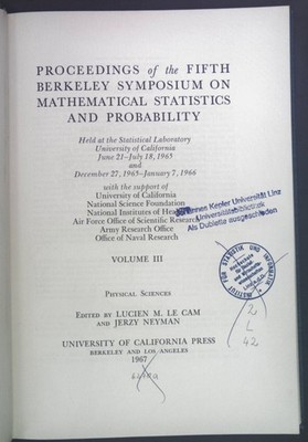 Proceeding of the Fifth Berkeley Symposium on Mathematical Statistics and Probab