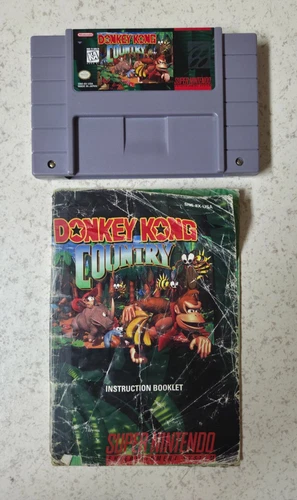DONKEY KONG COUNTRY W BOOKLET SNES GAME VERY RARE! AUTHENTIC TESTED NINTENDO DKC