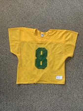 Vintage 1980s Russell Athletic Yellow Mesh Football Practice Jersey 8 Size M