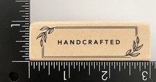 Handcrafted Flower Floral Leaf Frame Border Wood Mounted Rubber Stamp