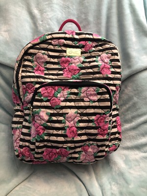 betsey johnson striped backpack