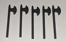 Lego Lot Of 5 Dark Bluish Gray Weapon Axe Halberd Minifigure Pieces Part # 3848