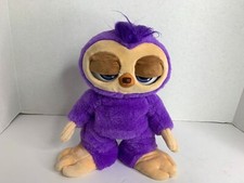 Zuru Purple Plush Doll Toy Animal 10 in tall Fifi the Flossing Pets Alive Sloth