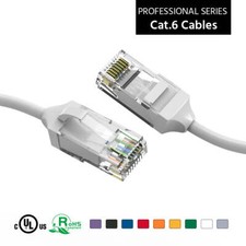 7Ft CAT6 28AWG Slim Ethernet Network Cable White
