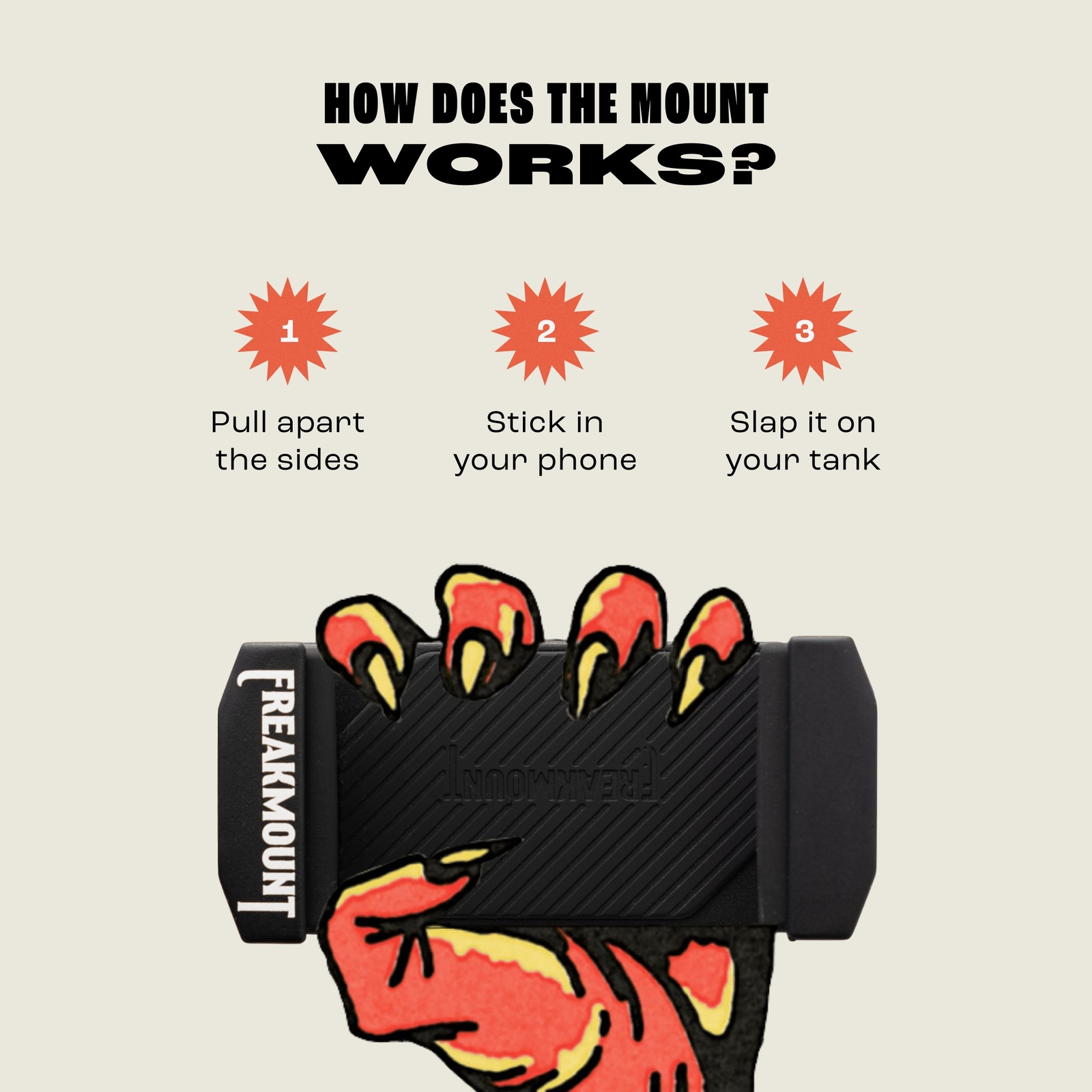 Magnetic Motorcycle Phone Mount for Harley - Fits Most Phones Black