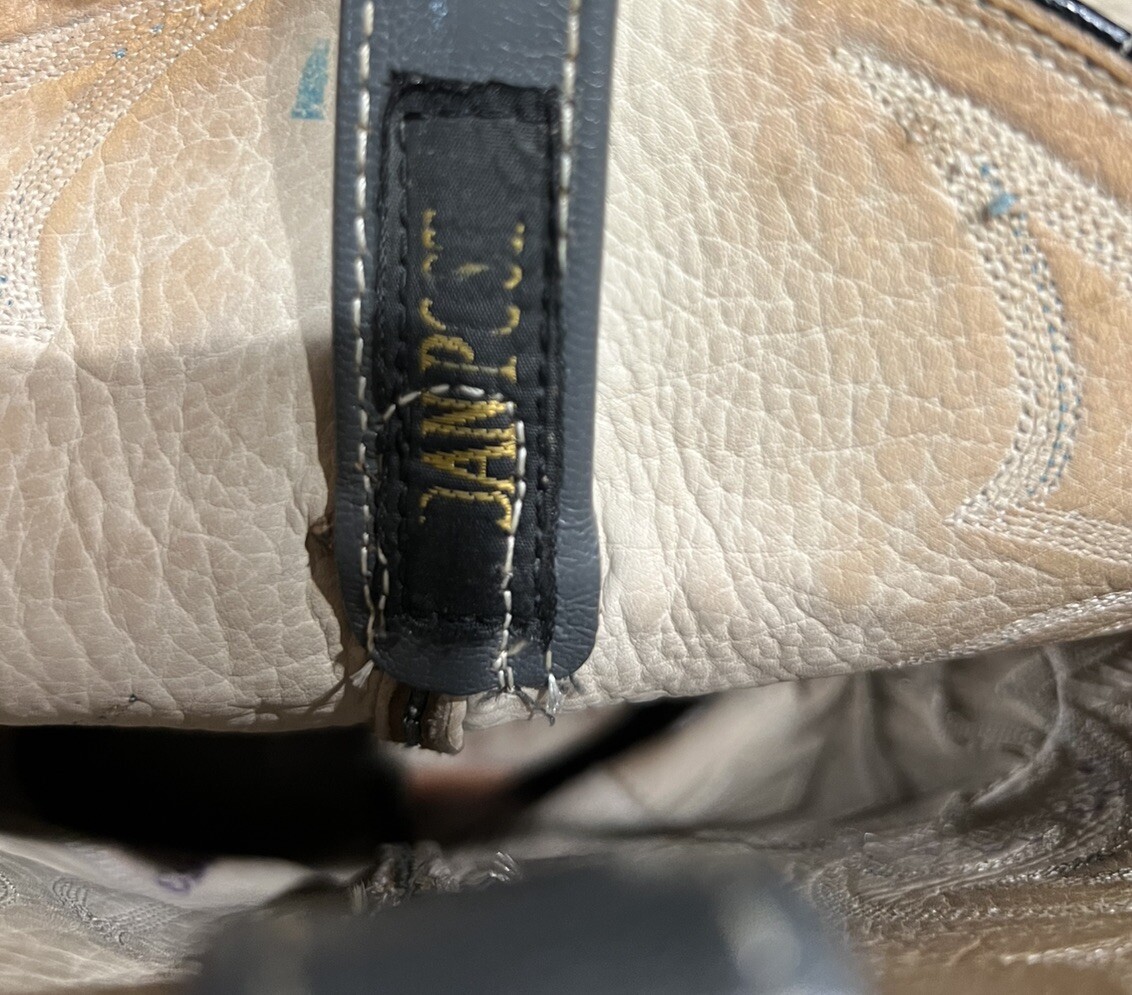 Vintage Dan Post Gray Textured Python Cowboy Boot… - image 6