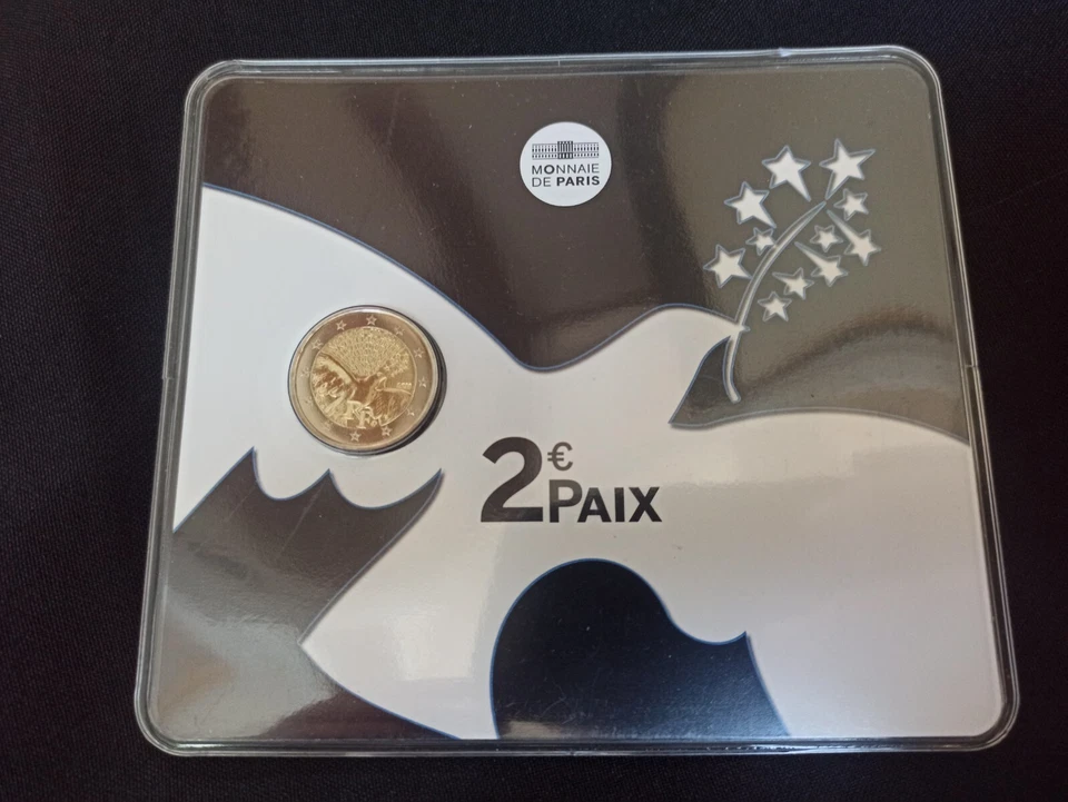 2 Euro Commémorative Coincard BU Colorisé France 2015 : La Paix - Photo 1/1
